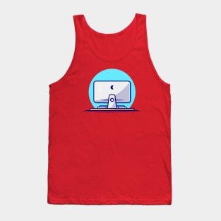 Computer Desktop Cartoon Vector Icon Illustration (3) Tank Top